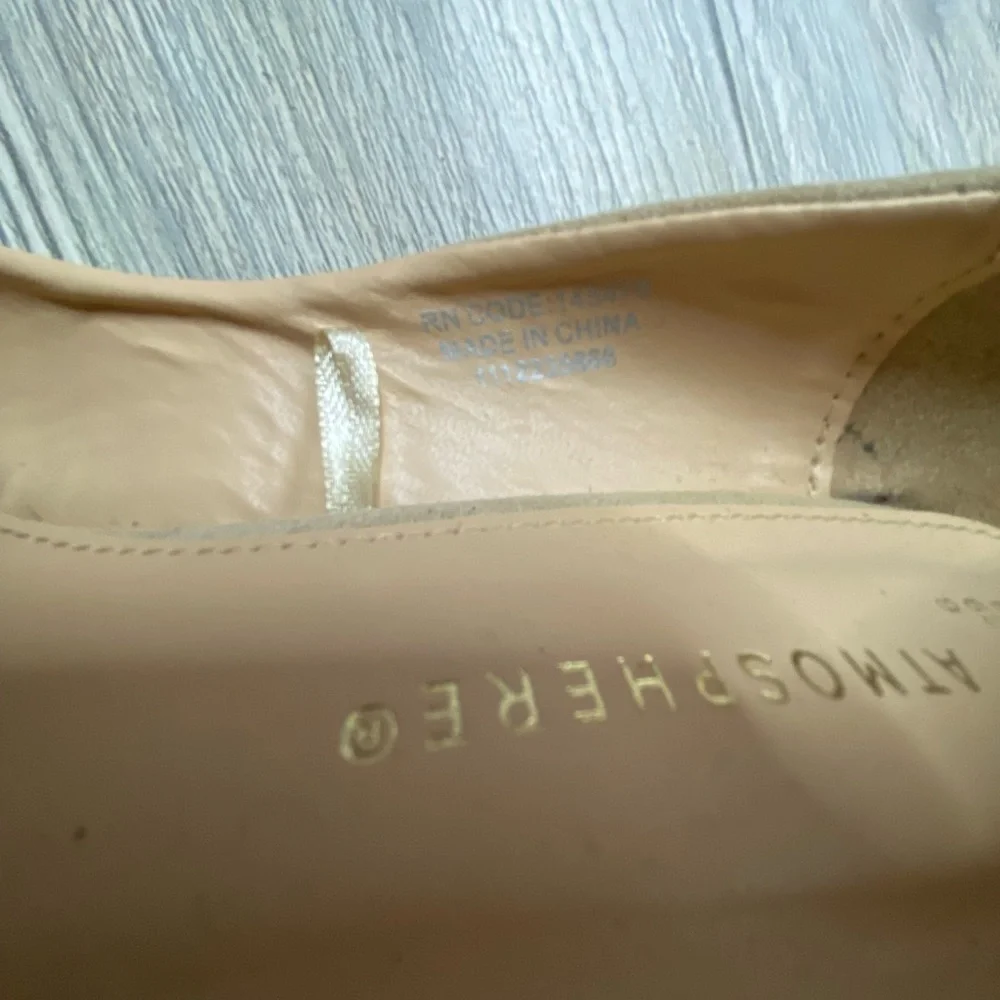 Atmosphere soft cream taupe colored microfiber pumps. Size 8 heels